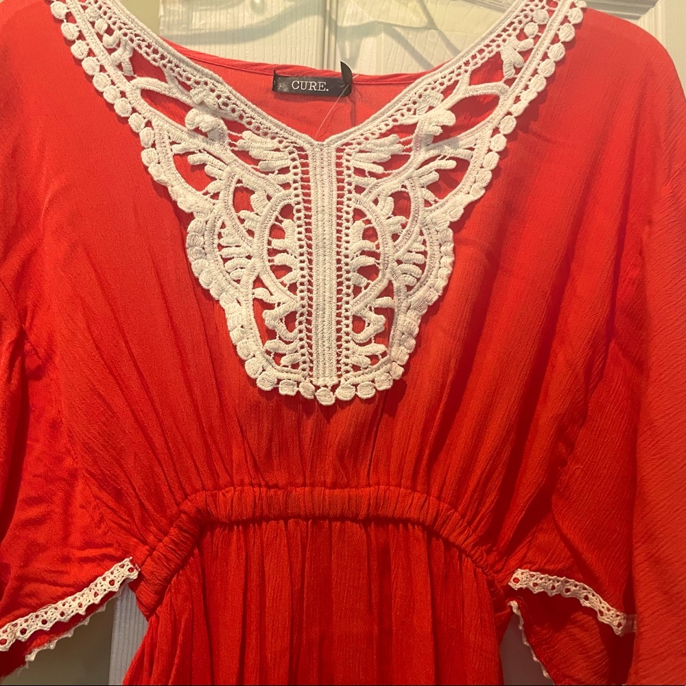 Boho bell sleeve embroidered dress. NWT